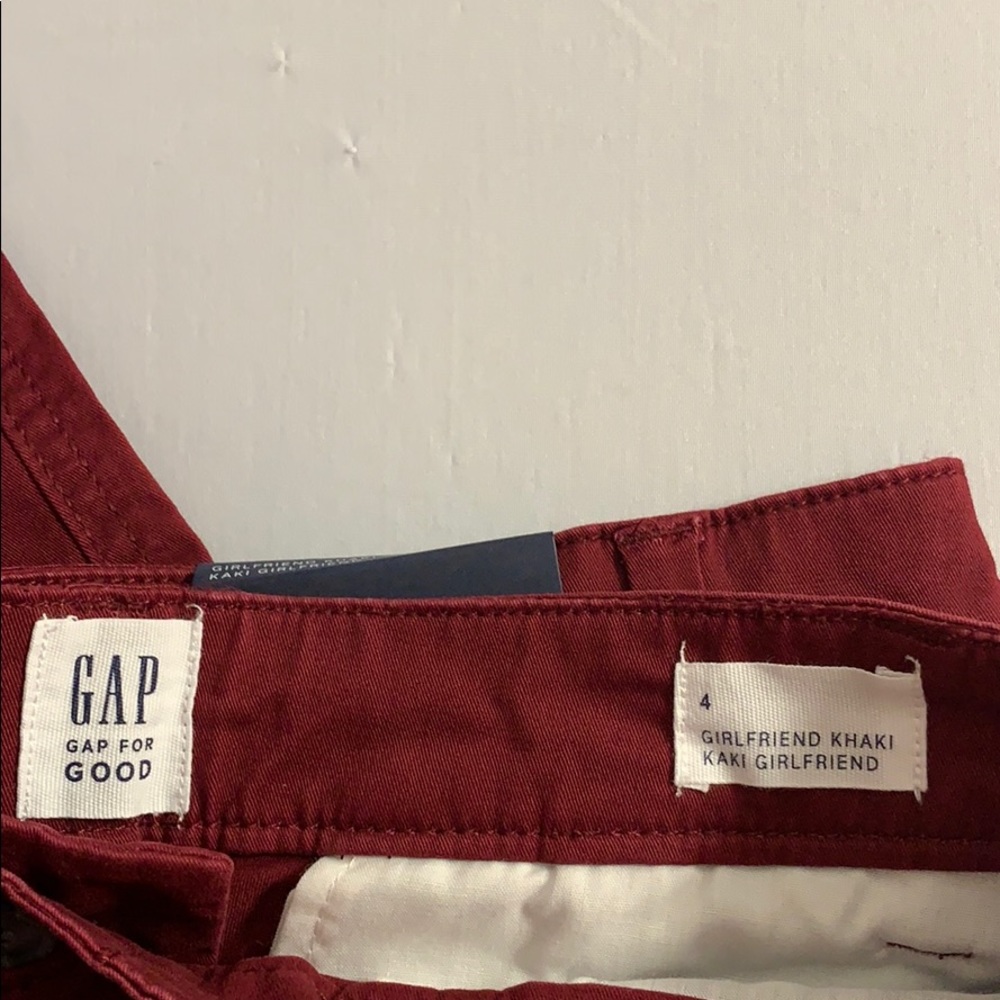Gap Cranberry Coloured Girlfriend Khaki Size 4 NWT . - Picture 8 of 8